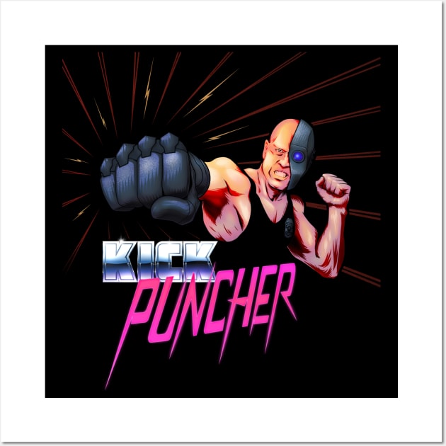 Kick Puncher (in black) Wall Art by MunkeeWear